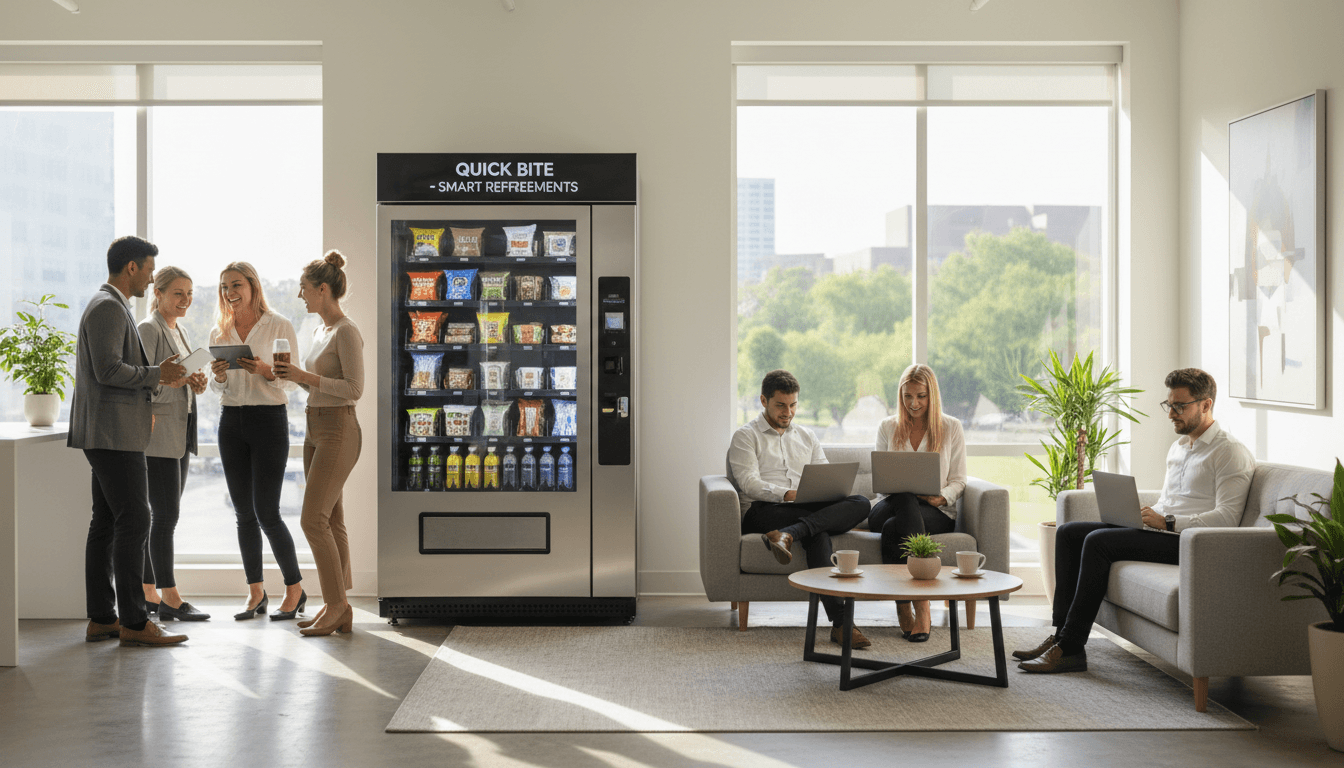 Modern vending machine in office environment