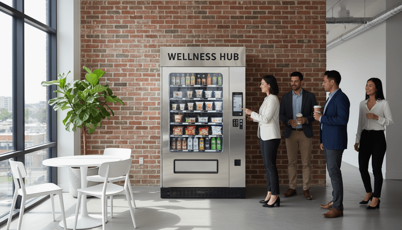 Peak Vending Co. machine in office hallway